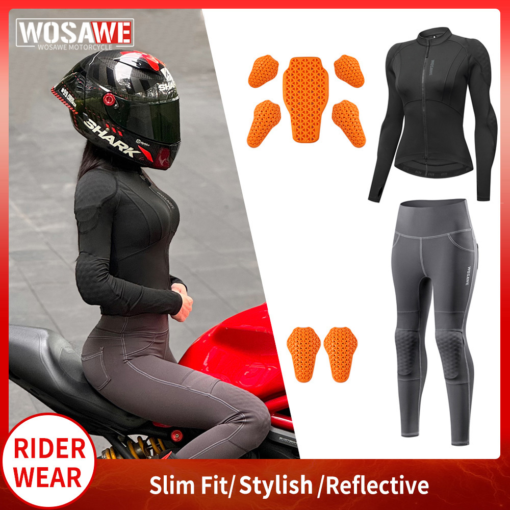 Motorcycle Gear Full Suit - WOSAWE Women Motorcycle Jacket and Pants