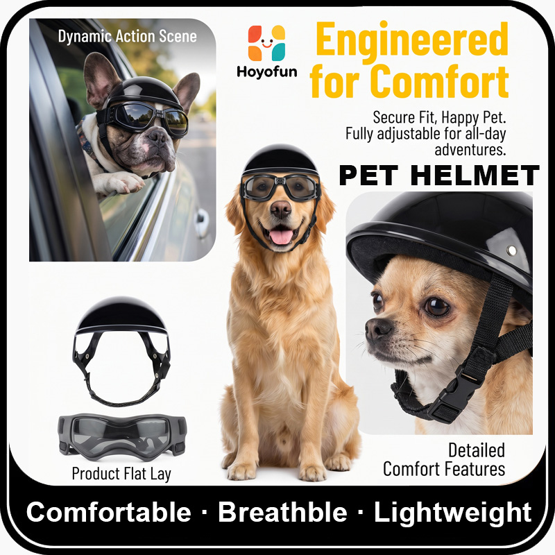 Motorcycle Gear Dogs - Dog Motorcycle Helmet Goggles Set, Outdoor