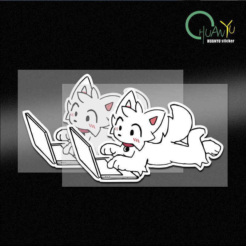 Motorcycle Gear Dogs - Cartoon anime dog reflective car sticker