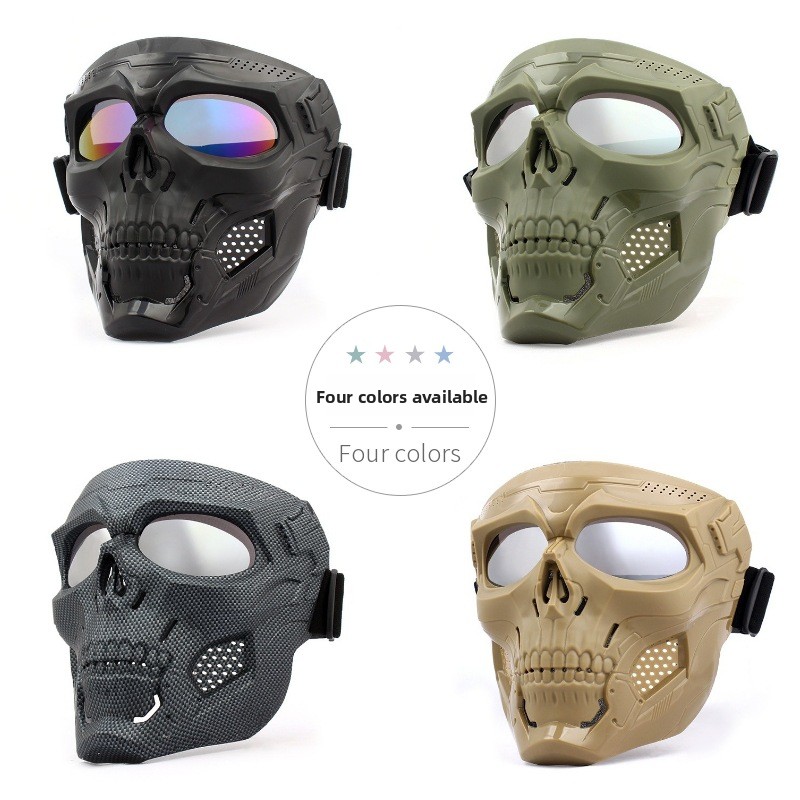 Motorcycle Gear Full Set - Skull Motorcycle Full Face Mask Windproof