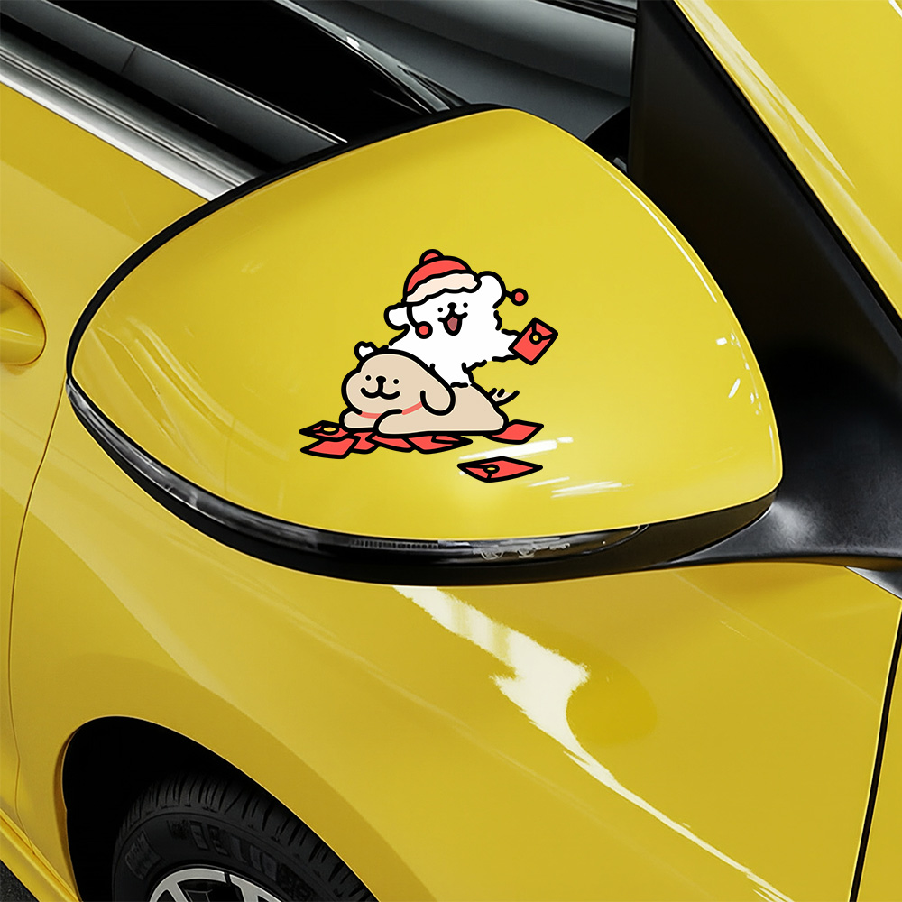 Cartoon Puppy Maltese Car Stic - đánh giá và giá Motorcycle Gear Dogs