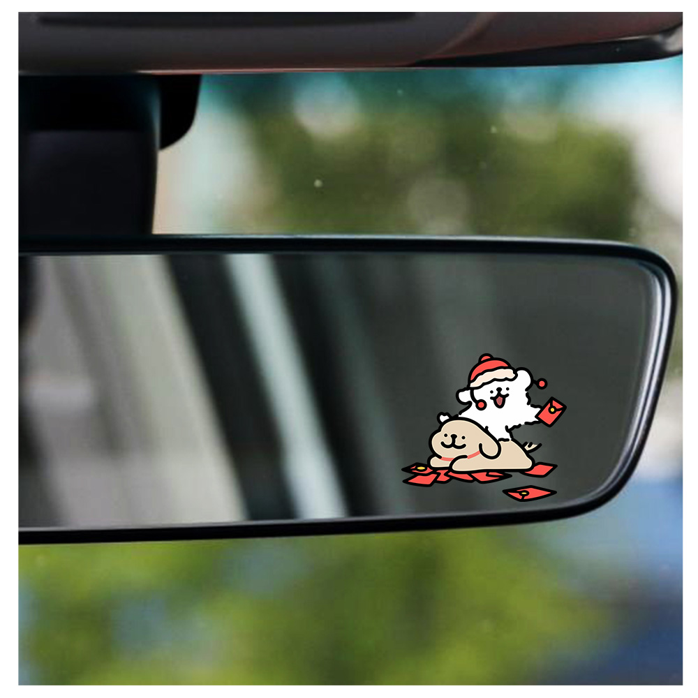 Cartoon Puppy Maltese Car Stic - đánh giá và giá Motorcycle Gear Dogs